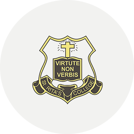 Virtute Non Verbis St Rita's College Logo