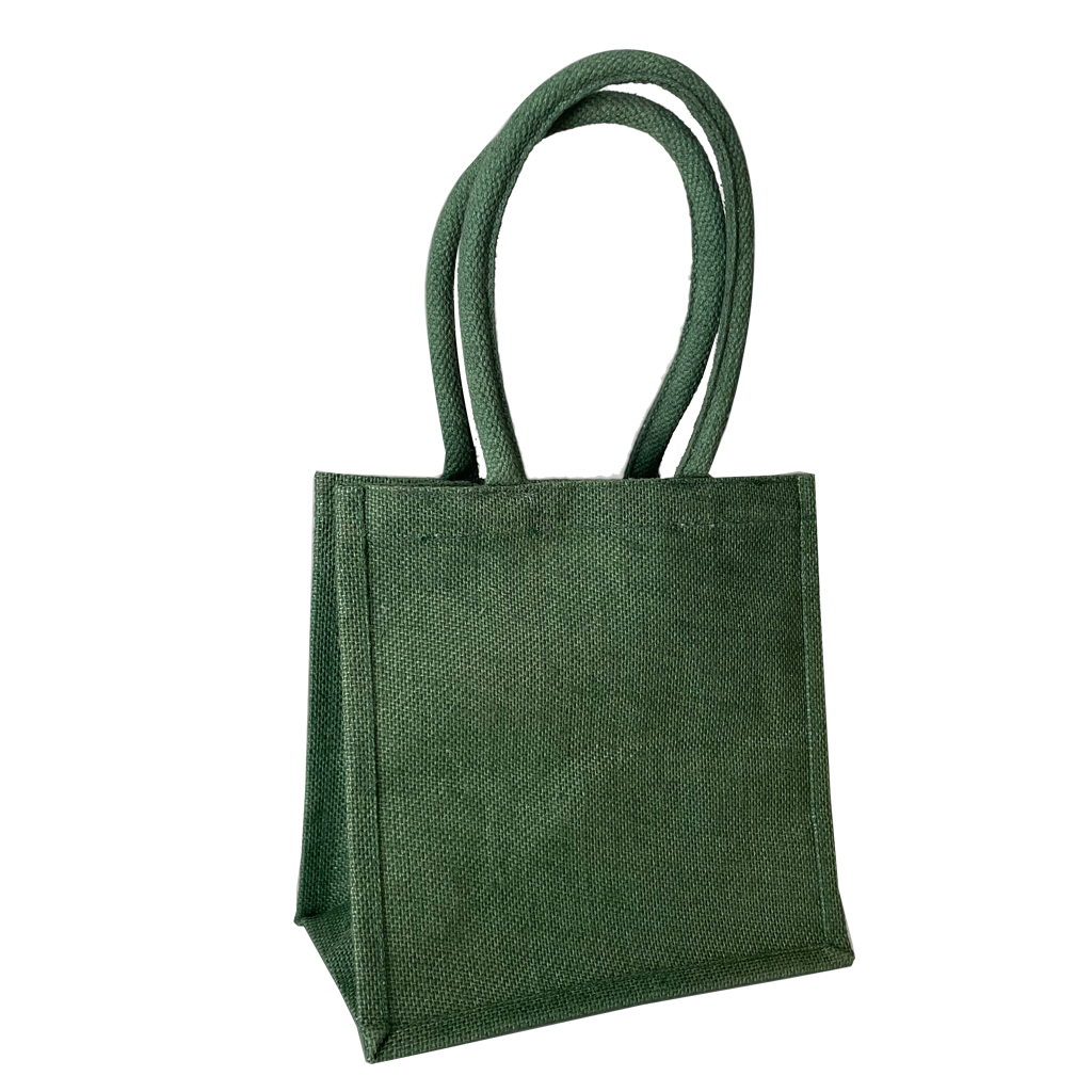 High Quality Small Jute Gift Bag in Green