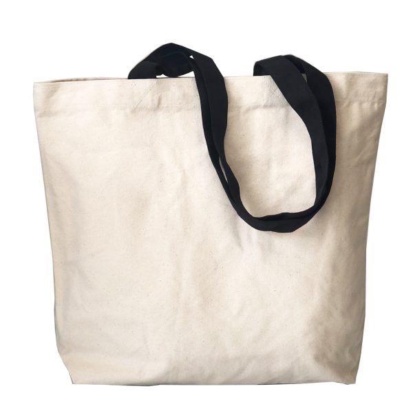Stock Canvas Tote Bag Black Handles